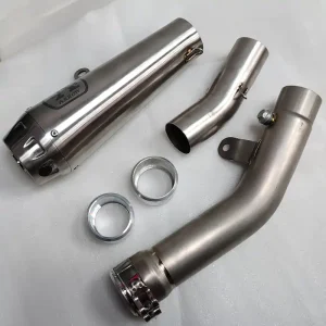 Kawasaki Ninja ZX6R ZX636 2023-2025 Titanium Mid Exhaust Link Pipe with Arrow Race Steel Slipon