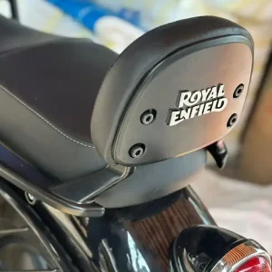 Meteor 350 Motorcycle Backrest, Black Cushioned Pillion Rider Backrest With Bracket