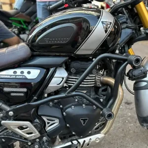 Triumph Speed 400 Speed T4 Scrambler 400 X Crashguard with Heavy Nylon Sliders Dual Slider Full Tank Protection Guard