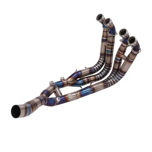 Full System Exhaust Line Titanium Blue Header Pipe for BMW S1000RR 2019-2025 S1000R 2021-2025 Titanium Alloy Header Escape Front Link Pipe 60mm Slip on Tube